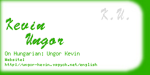 kevin ungor business card